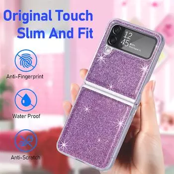 Складной блестящий чехол с защитой от пота для Samsung Galaxy Z Flip4 Flip 4 5g Flip3 Flip 3, чехлы без отпечатков пальцев Funda Zflip4 for Samsung Z Flip 4 синий