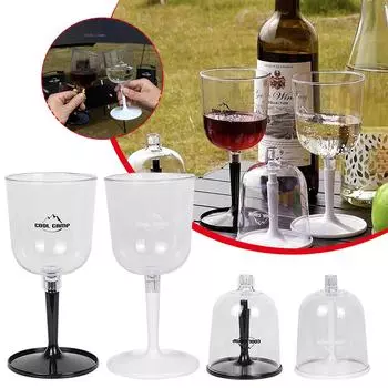 Складной бокал для вина из смолы, портативные съемные бокалы для шампанского, легкие, устойчивые к падениям, небьющиеся, для кемпинга на открытом воздухе белый