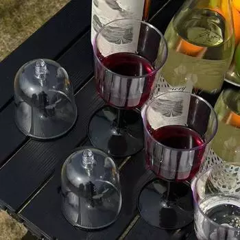 Складной бокал для вина с отсоединяемой ножкой для кемпинга на открытом воздухе, портативный небьющийся прозрачный бокал для вина, дорожный небьющийся пластиковый бокал для шампанского чёрный