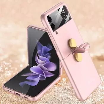 Складной чехол для мобильного телефона, пленочный чехол для объектива Samsung Galaxy Z Flip 4 Flip3 5g Flip5 Flip4 Flip 3 5 Zflip3 Zflip4, защитный чехол for samsung Z Flip 4 чёрный