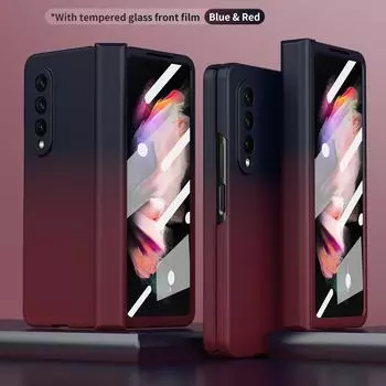 Складной чехол для мобильного телефона с защитой от падения для Samsung Galaxy Z Fold 3 5g Fold3 Fold2 Fold 2 с защитной пленкой для экрана for Galaxy Z Fold 3