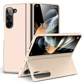 Складной чехол для мобильного телефона с защитой от падения для Samsung Galaxy Z Fold 6 Fold4 Fold5 Fold 3 4 Fold3 5G Защитный чехол с подставкой for Samsung Z Fold 3 темно-фиолетового