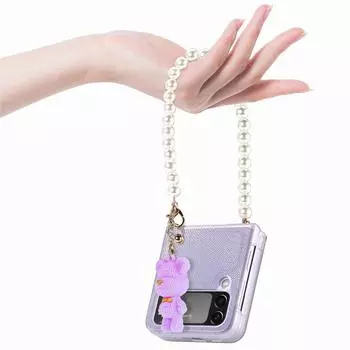 Складной чехол для мобильного телефона с защитой от царапин для Samsung Galaxy Z Flip4 Flip 4 Zflip4, нескользящий кожаный чехол для мобильного телефона for Samsung Z Flip 4 белый