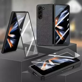 Складной чехол из стекла Temepreg для Samsung Galaxy Z Fold 5 5G Fold4 Fold5 Fold 4 с полной защитой, модная сумка-чехол for Samsung Z Fold 5