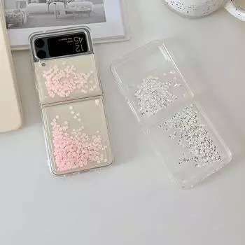 Складной чехол Quicksand Flash Diamonds для Samsung Z Flip 4, прозрачная противоударная задняя крышка для Samsung Z Flip 3 5g Flip4 Samsung Z Flip 4