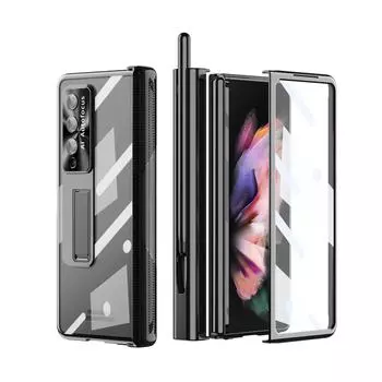 Складной чехол с защитой всего тела для Samsung Galaxy Z Fold 4 Fold4 Fold 3 Fold3 5g, пленка из закаленного стекла S, чехол для ручки for Samsung Z Fold 4 чёрный