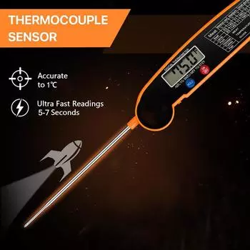Складной цифровой пищевой термометр для мяса, воды, молока, приготовления пищи, зонд для жарки, барбекю, термометр для духовки, кухонный инструмент