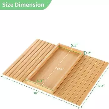 Складной деревянный поднос-подлокотник для дивана - Многофункциональный столик для закусок и чая с портативным хранением 36*17.8*7 cm