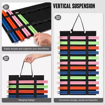 Складной держатель для барабанных палочек, подставка для демонстрации, вмещает 12 пар, экономит место, подвешивается