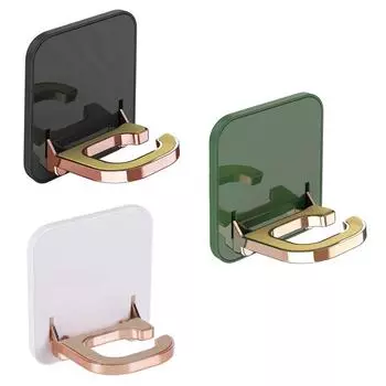 Складной держатель для фена, настенная полка, не требующая сверления, вешалка для дома, ванной, душа, прочная стойка на клею белый