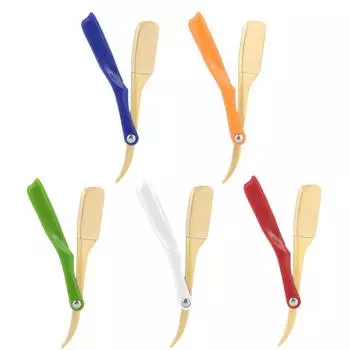 Складной держатель для мужских бритвенных лезвий, ручной держатель для бритья волос на лице (Золото ) Gold Head Red