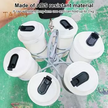 Складной держатель для напитков на 6 чашек, держатель-карусель для стекла, поворотный кронштейн для чашек для кофе, чая, пива, многоцелевой органайзер для кемпинга и вечеринок серый