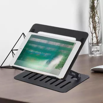 Складной держатель для ноутбука на стол, складной многофункциональный охлаждающий держатель для ноутбука из металла темно-серого