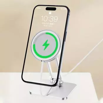 Складной держатель для телефона для зарядного устройства MagSafe, вращающийся на 360 градусов, регулируемый универсальный магнитный настольный держатель для сотового телефона для iPhone 15 14