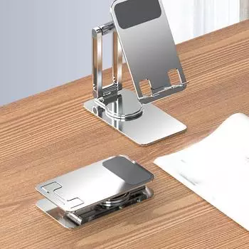 Складной держатель для телефона, металлический настольный кронштейн для сотового телефона, полка серебряный