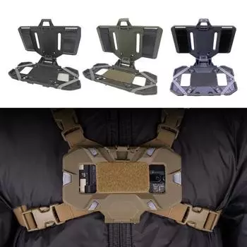 Складной держатель для телефона на охотничьем жилете, держатель для мобильного телефона, универсальная нагрудная навигационная панель, держатель для мобильного телефона, крепление для жилета на открытом воздухе серый