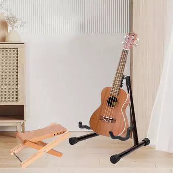 Складной держатель для укулеле, педаль для инструментов, универсальная музыкальная стойка, портативная гитара Dark Walnut