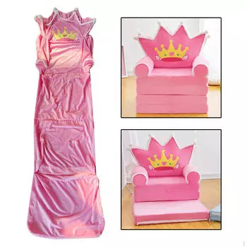 Складной детский диван с рисунком из мультфильма, открытый диван, сиденье-кровать Pink_total length 150CM