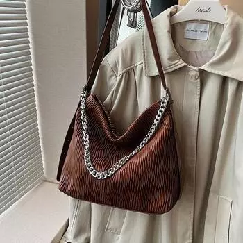 Складной дизайн PU кожа Маленькие сумки через плечо для женщин 2024 Y2K Корейская мода Подмышечная сумка Женские сумки и кошельки коричневый