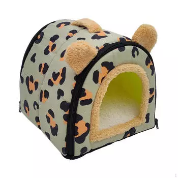 Складной домик для домашних животных 2 в 1, кровать для кошек, полузакрытое трансформируемое убежище, подходящее для всех сезонов, с