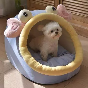 Складной домик для домашних животных, подходящий для маленьких собак и маленьких и средних кошек. Полузакрытая теплая кровать для кошек. Съемная и моющаяся. 31x27x27cm