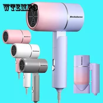 Складной фен 220–240 В, 1200 Вт с сумкой для переноски, теплый воздух, анион, уход за волосами для дома, мини-путешественный фен, портативный фен EU розовый