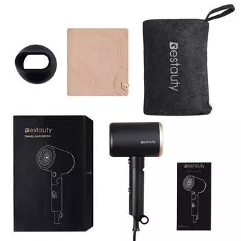 Складной фен Мощный фен Фен Отель Парикмахерская EU Plug чёрный