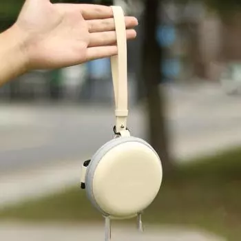 Складной футляр для хранения очков, очки для путешествий, круглая сумка для хранения, солнцезащитные очки, очки для чтения, чехол на молнии для женщин бежевый