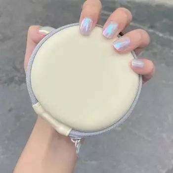 Складной футляр для хранения очков, очки для путешествий, круглая сумка для хранения, солнцезащитные очки, очки для чтения, чехол на молнии для женщин бежевый