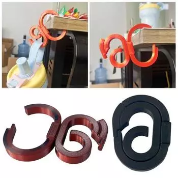 Складной G-образный крюк Прочный, выдерживающий нагрузку Компактный Портативный Универсальный Использование DIY Крепления для рюкзака Крючки для вешалок Тактический чёрный