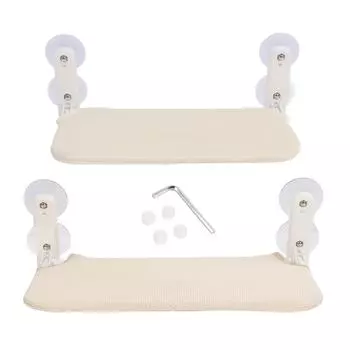 Складной гамак для кошек на окно с 4 присосками, прочная несущая способность, устойчивая поддержка, кровать для питомца на окно 45x30cm / 17.72x11.81in Beige