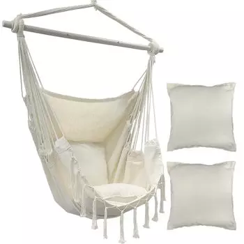 Складной гамак Socpuro Hammock Hanging Rope Outdoor Hanging Foldable Chair White Chair, Type, Indoor/Wear Chair, Cotton, Camping, Chair, Chair, Chair, Chair,