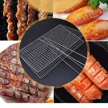 Складной гриль Kamado Bbq Аксессуары Гриль Угольный гриль Корзина Портативный Нержавеющая сталь Съемная ручка Стейк Рыба Кухня Бар