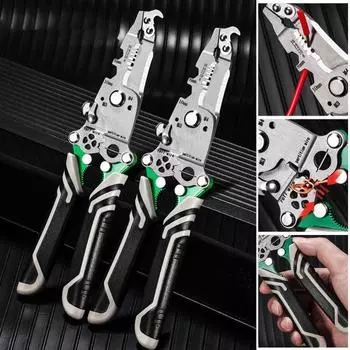 Складной инструмент для зачистки проводов 18 в 1 с нескользящей ручкой, компактный дизайн, портативный многофункциональный кабель DIY 1pc