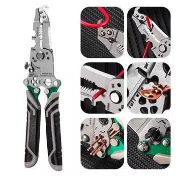 Складной инструмент для зачистки проводов 18 в 1 с нескользящей ручкой, компактный дизайн, портативный, многофункциональный, для самостоятельной работы 1pc