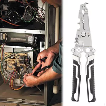 Складной инструмент для зачистки проводов, обжимные клещи, ручной резак для промышленной обмотки серый