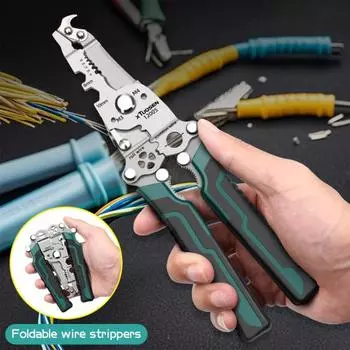 Складной инструмент для зачистки проводов с нескользящей ручкой, эргономичный дизайн, многофункциональный кабельный резак высокой твердости