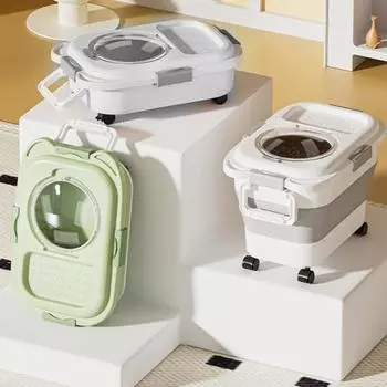 Складной контейнер для хранения риса, не содержащий бисфенол-А, большой емкости, складной контейнер для хранения сахарных хлопьев, диспенсер с вращающимися колесами