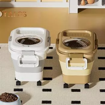 Складной контейнер для хранения риса, не содержащий бисфенол-А, большой емкости, складной контейнер для хранения сахарных хлопьев, диспенсер с вращающимися колесами чёрный