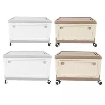 Складной контейнер для хранения с крышкой на колесах, полипропиленовый штабелируемый контейнер для хранения на колесах с ручкой Coffee S