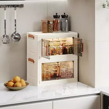 Складной контейнер для хранения вещей с крышками и роликами - портативный органайзер на 1/2/3 слоя для легкого доступа и удобного хранения 29cm 1 layer белый