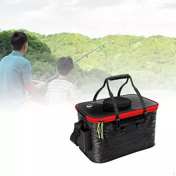Складной контейнер для рыбы для активного отдыха на молнии Black Small