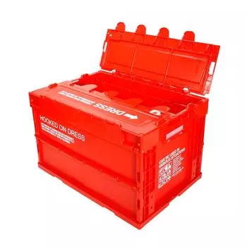 Складной контейнер DRESS 50 л Грузоподъемность 160 кг Штабелируемый для хранения в автомобиле, на открытом воздухе, в гараже, для кемпинга, большой емкости, легкий красный