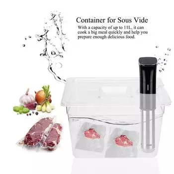 Складной контейнер Sous Vide объемом 11 л с откидной крышкой для циркуляционного аппарата Sous Vide Culinary Precision Cooker белый