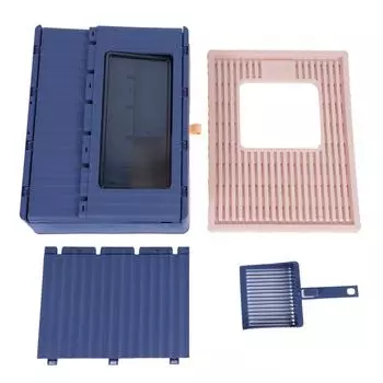 Складной кошачий туалет, пластиковый, с верхним входом, полузакрытый, уменьшает утечку запаха, кошачий туалет