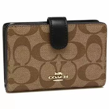 Складной кошелек Outlet F23553 IMCBI WALLET Хаки Черный [Coach] Женский [Товар]