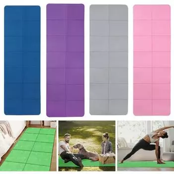 Складной коврик для йоги из ТПЭ, утолщенный противоскользящий коврик для фитнеса и упражнений, экологически чистый пенопластовый коврик для пилатеса M серый