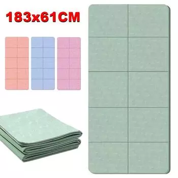 Складной коврик для йоги TPE, противоскользящий спортивный коврик для фитнеса, домашнего спортзала, занятий йогой, пилатесом, гимнастики, переносные коврики для кемпинга 183X61X0.4CM розовый