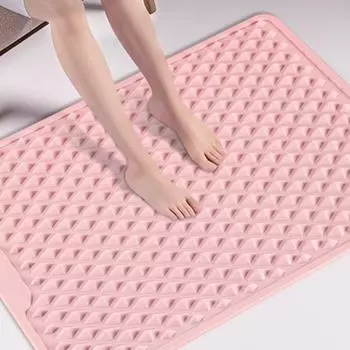 Складной коврик для массажа ног, нескользящий, износостойкий, против усталости, двухсторонняя силиконовая подушка, портативный для ног фиолетовый
