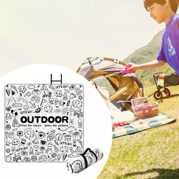 Складной коврик для пикника с алюминиевой пленкой на основе, многоцелевой, водонепроницаемый, для кемпинга на открытом воздухе White